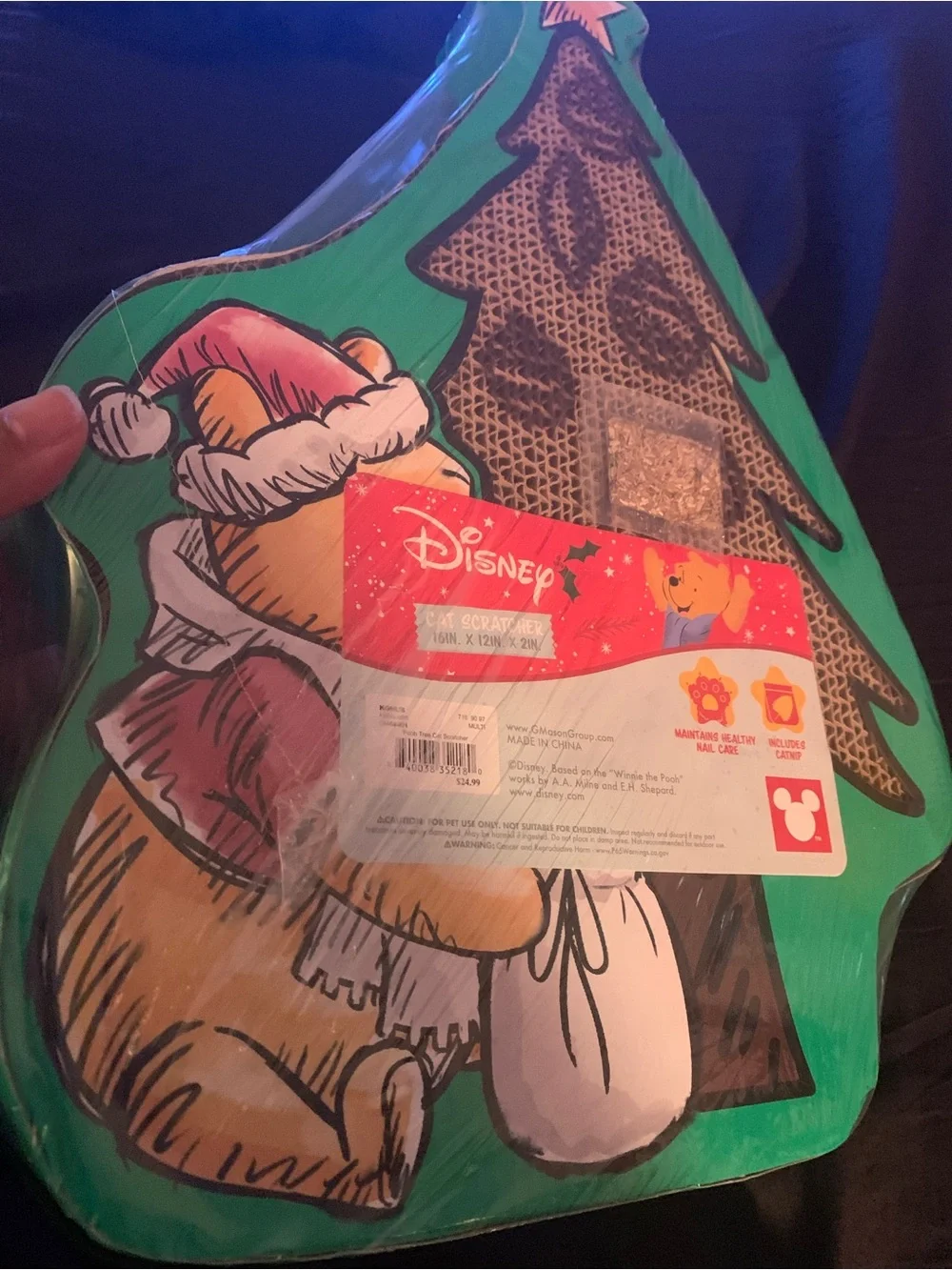 Disney Winnie the Pooh Green Christmas Tree Cat Scratcher